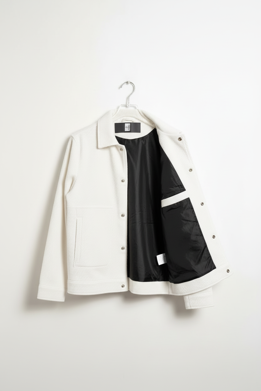 Chaqueta Corderoy Blanco Puro