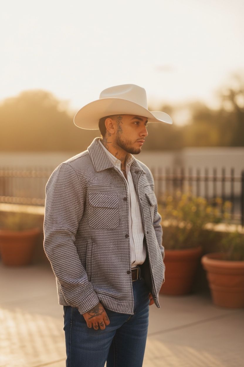 Chaqueta de Corderoy Grey Plaid