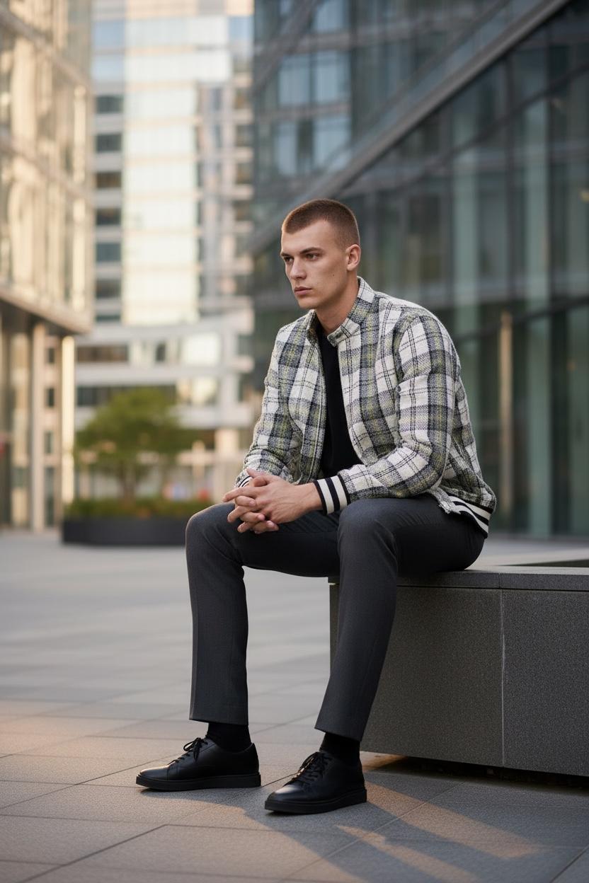 Chaqueta Bomber de Cuadros